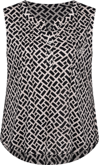 Petite Sleeveless Knit Y-neck Top