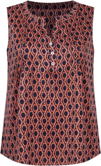 Petite Sleeveless Knit Y-neck Top