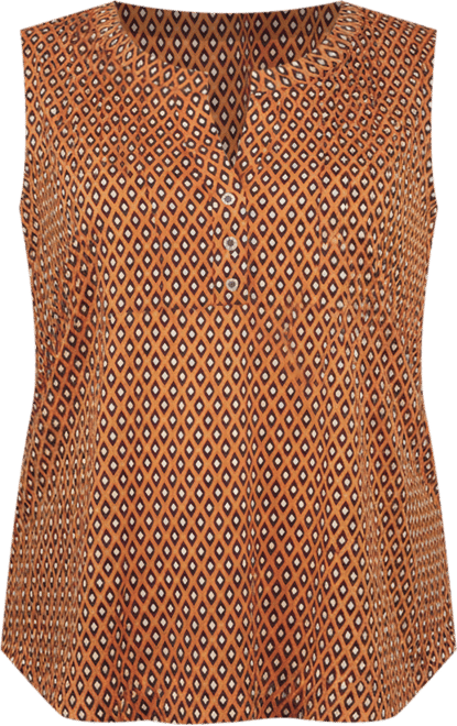 Petite Sleeveless Knit Y-neck Top