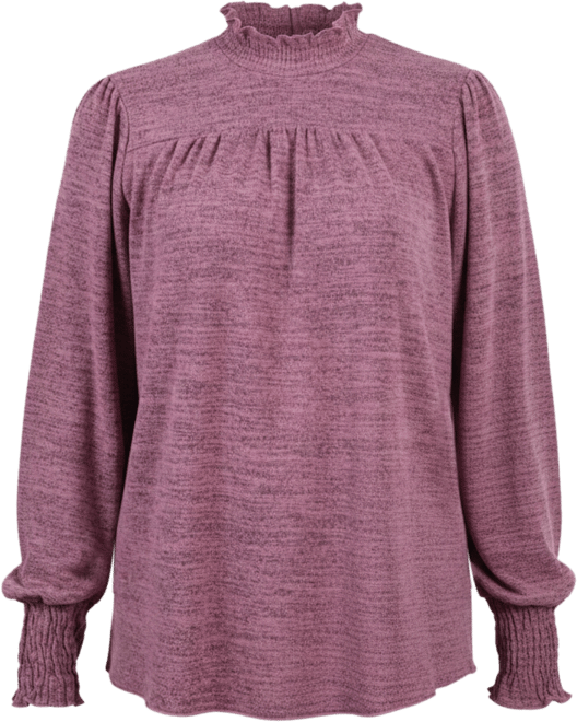 Petite Long Sleeve with Smocking Details Top