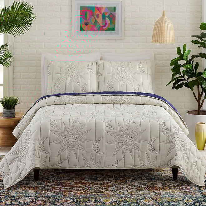 JUNGALOW by Justina Blakeney Sun Moon Reversible Quilt Set, Color