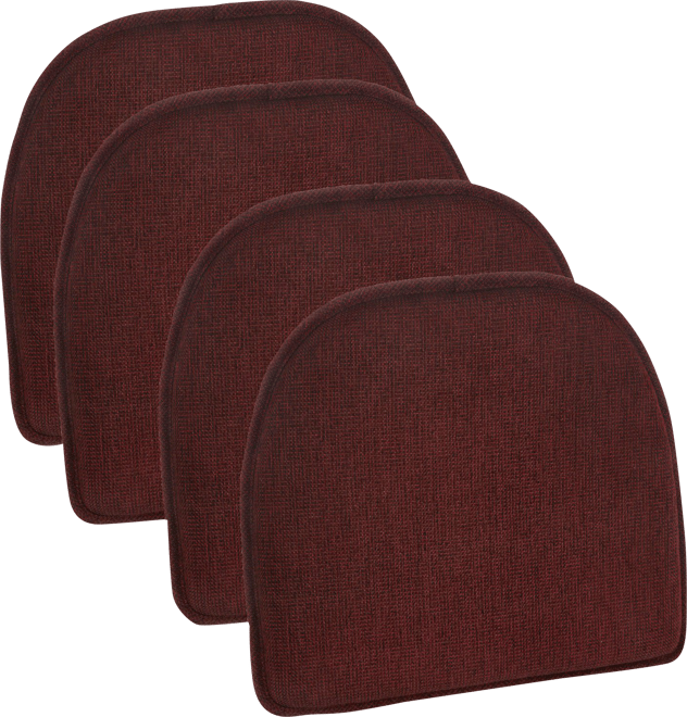 Gripper Non-Slip Faux Leather Tufted Chair Pad Set of 2 - Taupe