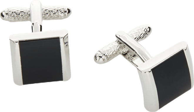 Men's Black Square Cufflinks