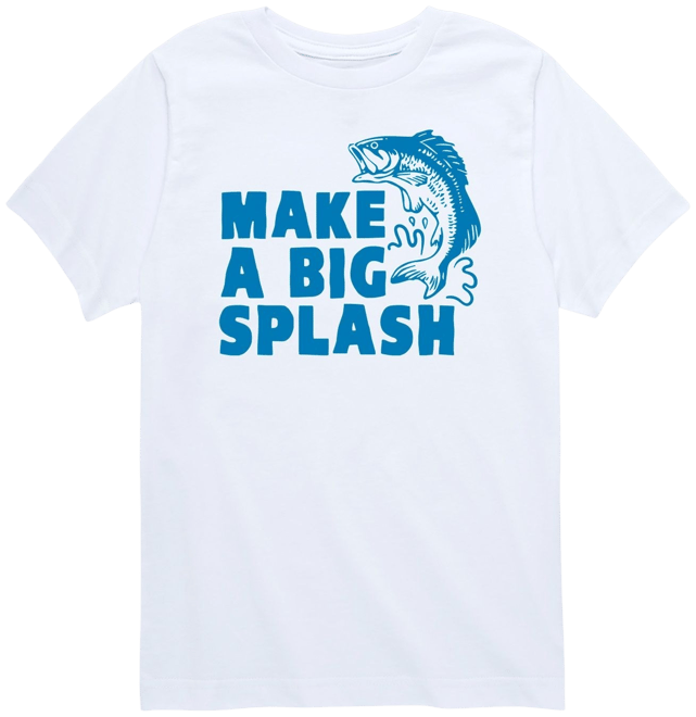 Boys 8-20 Make A Big Splash Fishing Graphic Tee, Boy's, Size: XL, White
