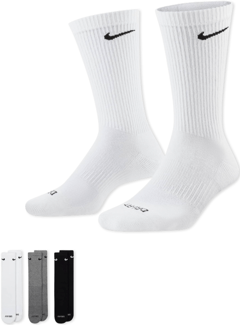 Nike Everyday Plus Cushioned Calcetas de entrenamiento (3 pares)
