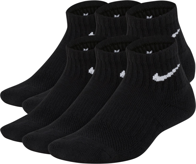 thumbnail image 2 of Kids 6-Pack Athletic Socks - Cushioned Ankle Socks With Arch Support, Breathable Cotton Blend (Youth Sizes) 2 of 13