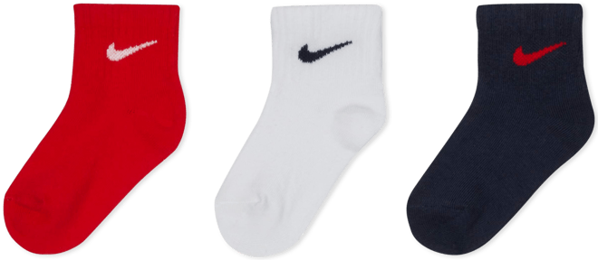 Nike Toddler Swoosh Ankle Gripper Socks (3-Pairs)