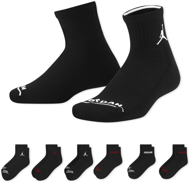 Jordan Calcetines al tobillo Legend para niños talla grande (6 pares)