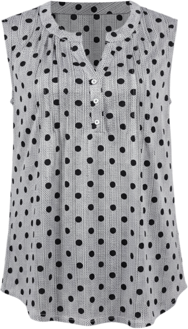 Petite Sleeveless Knit Y-neck Top