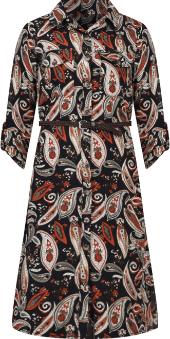 Petite 3/4 Roll Tab Sleeve Shirtdress