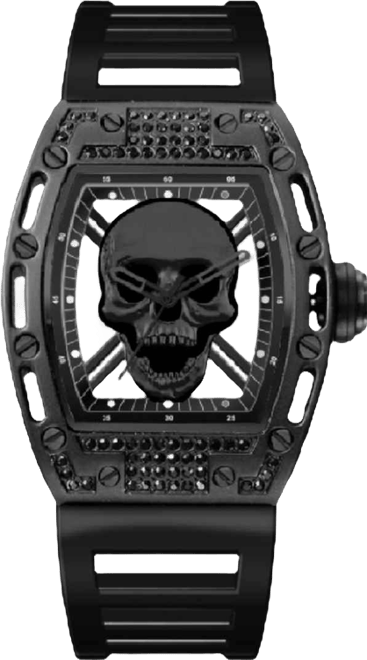 Men's Matte Black Plastic Strap Watch 42mm