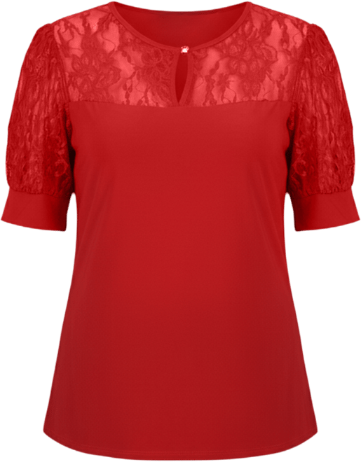 Petite Puff Sleeve Lace Top