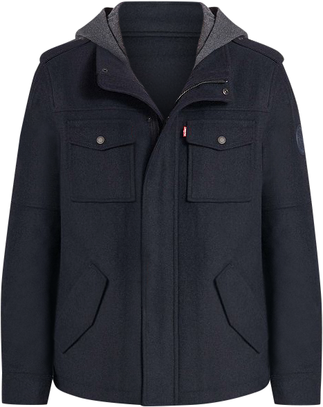 Levi's wool military deals jacket with hood