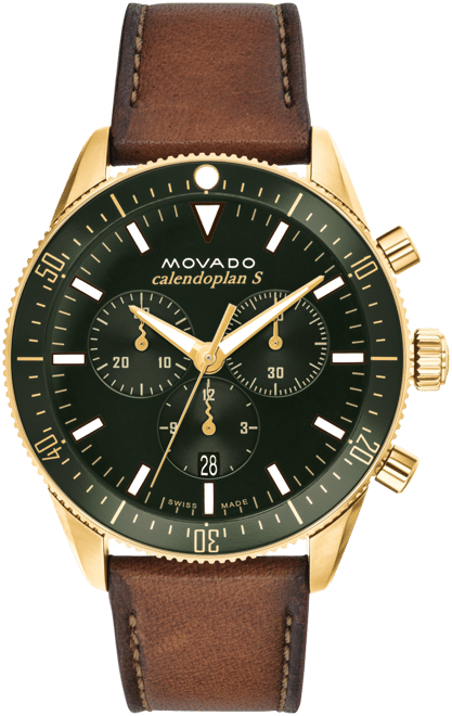 Men's Heritage Cognac Genuine Leather Strap Watch 42mm