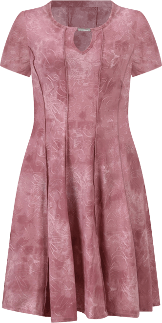 Women's Short Sleeve Jacquard Knit Seamed Dress