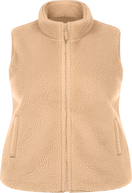 Plus Size Women's Zip Up Sherpa Vest Jacket