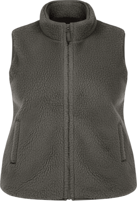 Plus Size Women's Zip Up Sherpa Vest Jacket