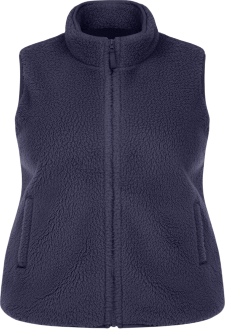 Plus Size Women's Zip Up Sherpa Vest Jacket