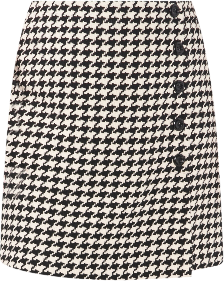 Plus Size Houndstooth Mini Skirt
