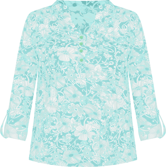 Women's Pleated Floral Print Blouse